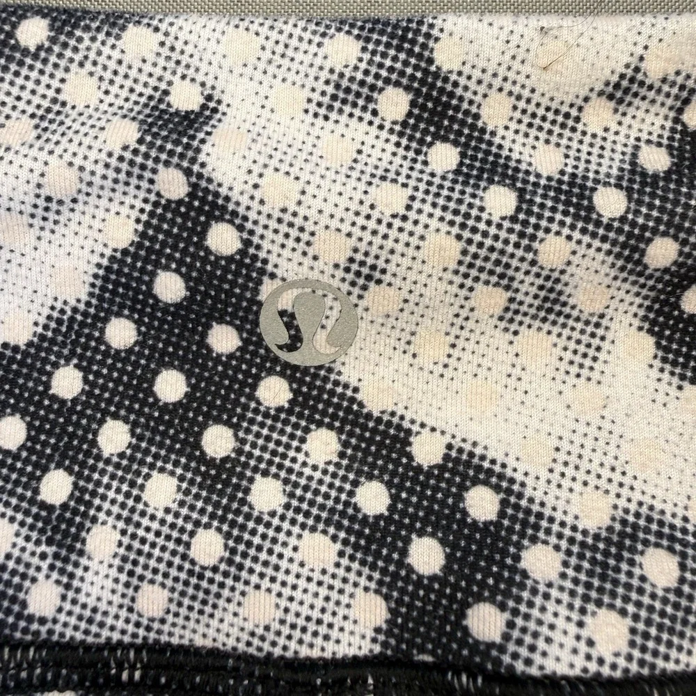 Lululemon Wunder Under Crop Dottie Dream Black Polkadot Cloud Pattern Mid Rise 6